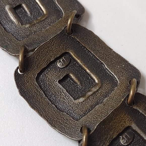 Vintage JJ Square Metal Link Bracelet - Picture 11 of 16